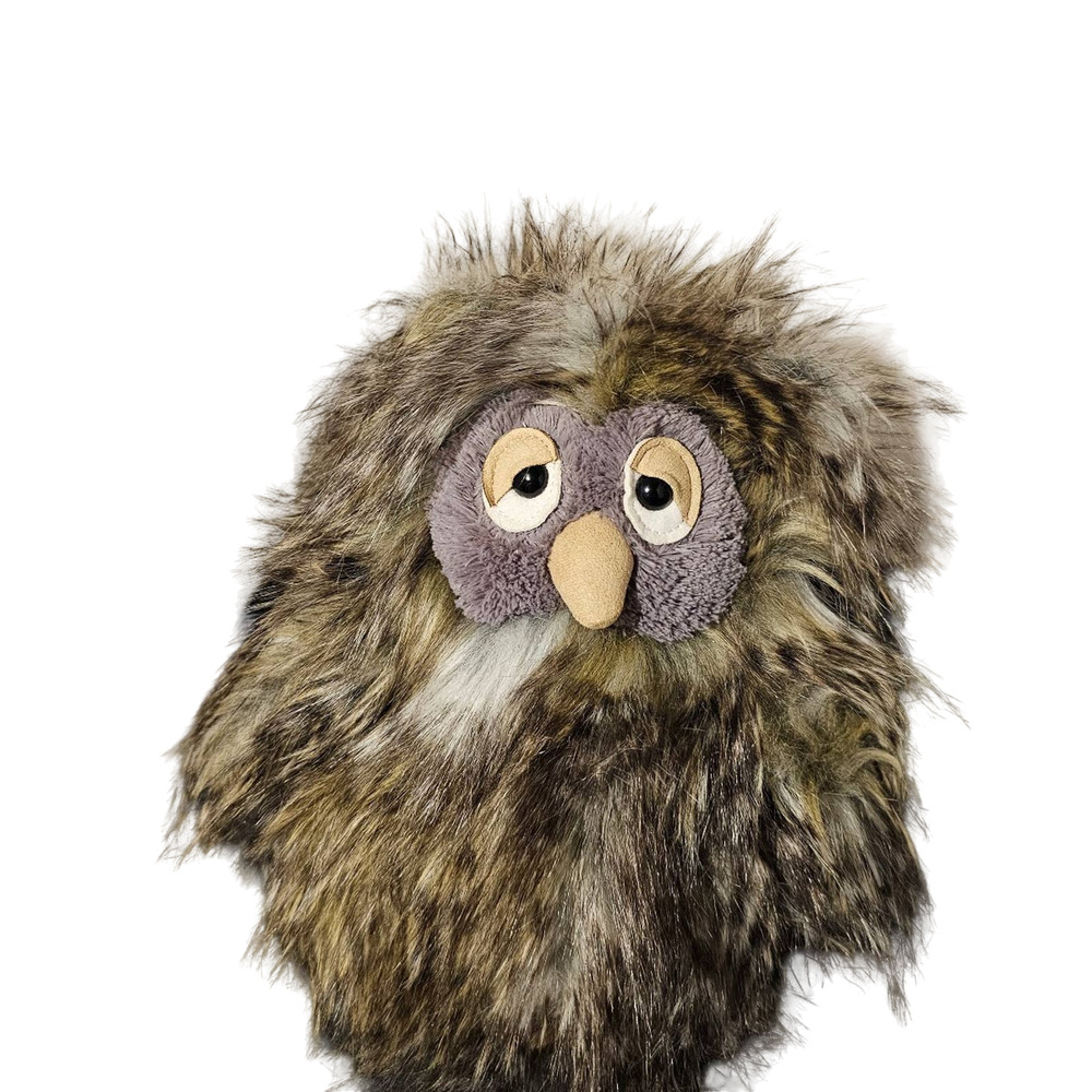 Jellycat London Retired Orlando Owl Fuzzy Sleepy Brown Gray 10" Plush B